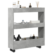 Carrello Stretto a 3 Livelli Grigio Cemento in Truciolato 855244