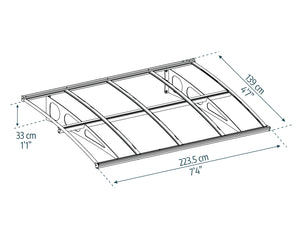 Canopia Bordeaux Pensilina Da Esterno  223X140 cm Doppio Strato