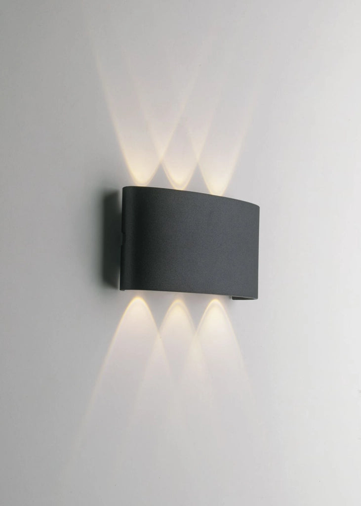 APPLIQUE BIEMISSIONE LED BEETLE ANTRACITE 6W 600LM CCT 3000K / 4000K IP54 17X8X4CM
