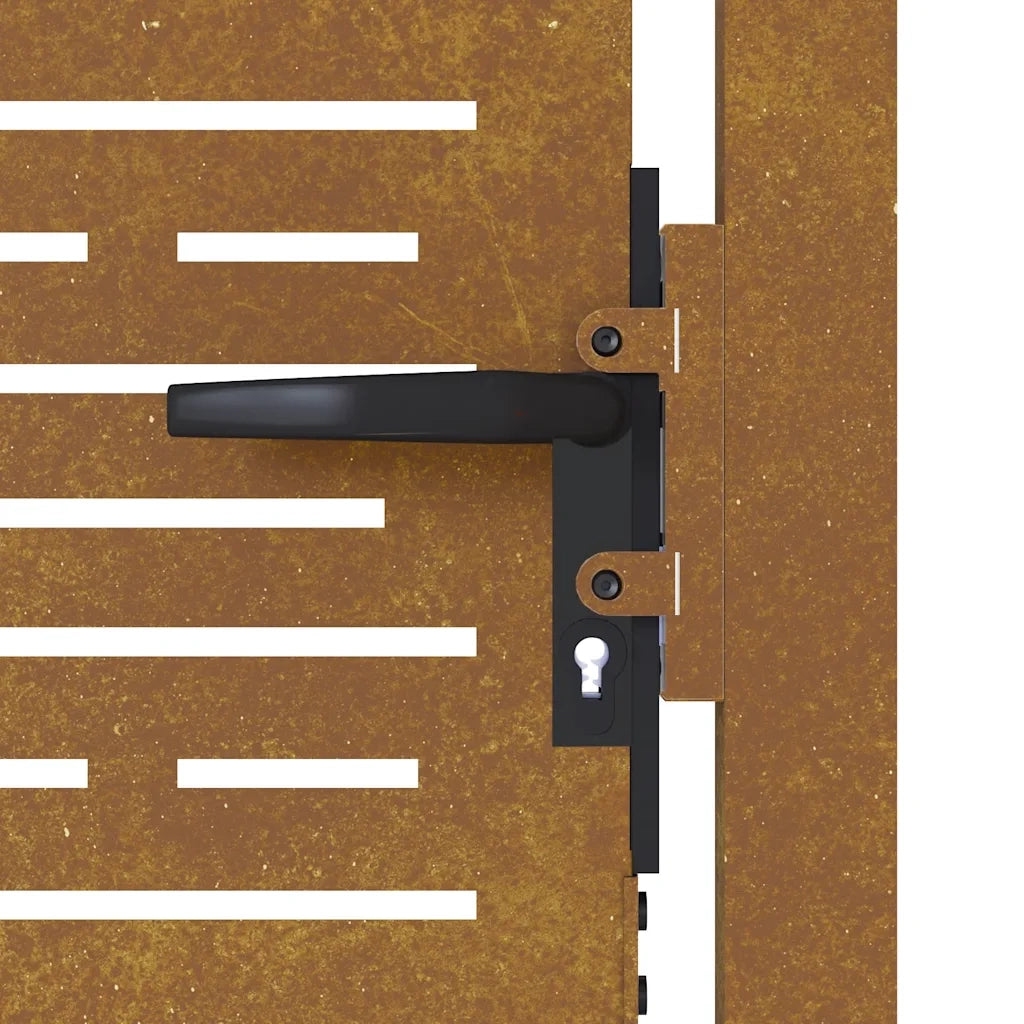 Cancello da giardino 100x125 cm in acciaio Corten design quadrato 153252