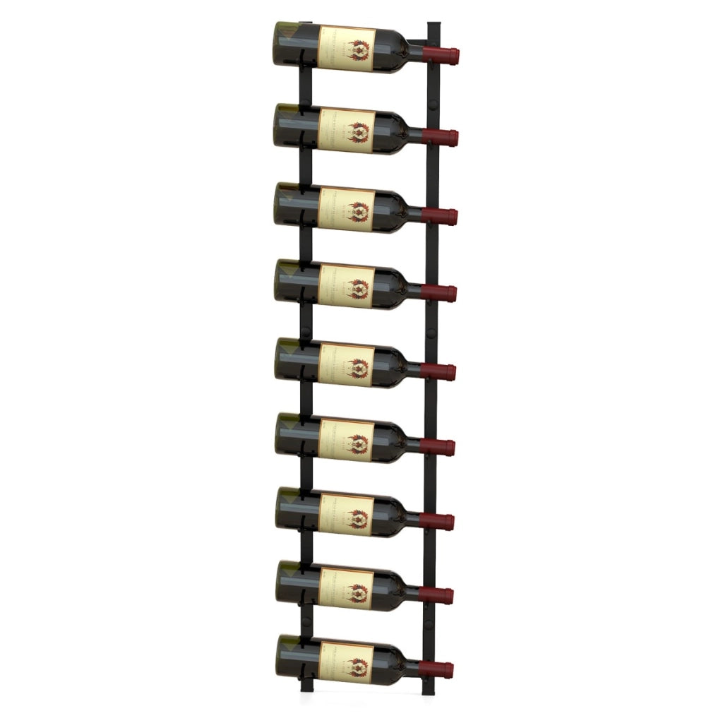 Portabottiglie vino da parete in metallo antiruggine-Cantinetta vino a muro per 9 bottiglie 22x13,5x109cm
