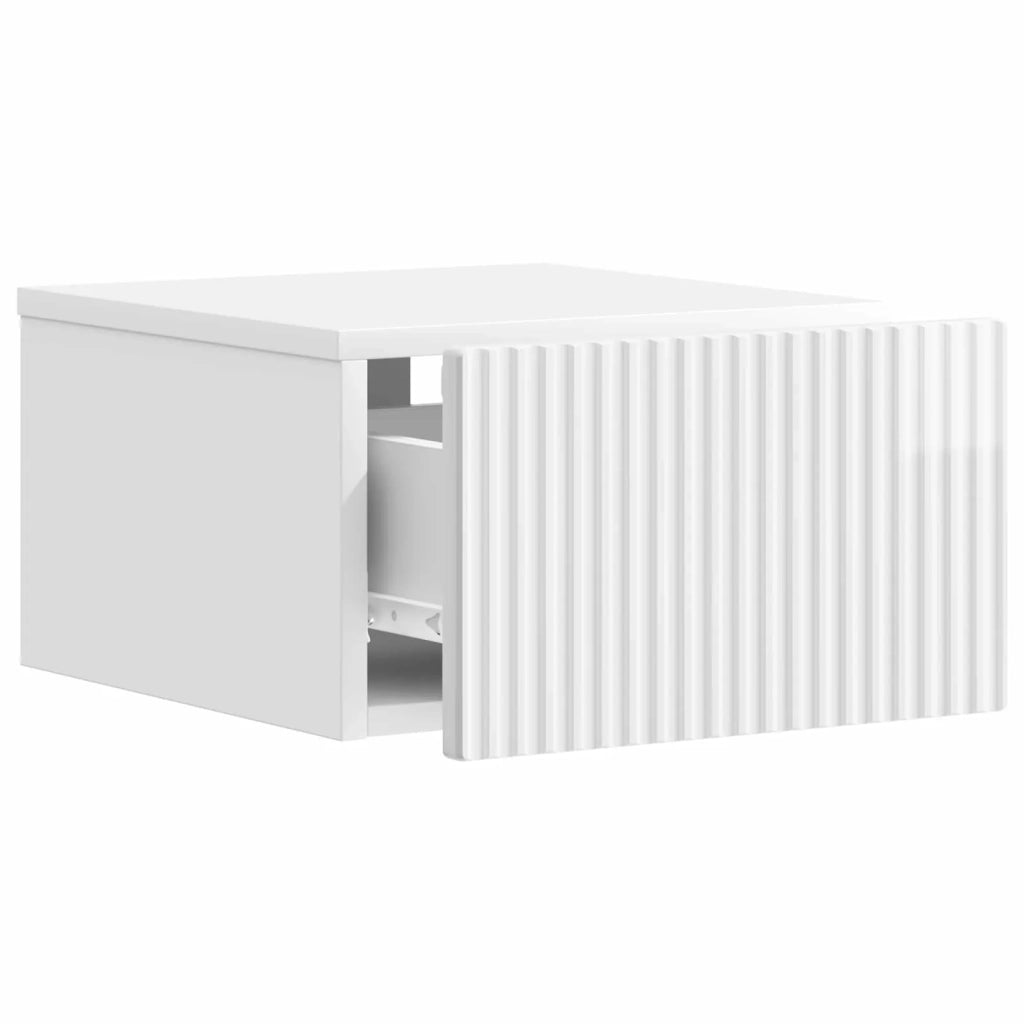 Mobiletto da notte a muro Bianco Lucido 33 x 34,5 x 20 cm 898433