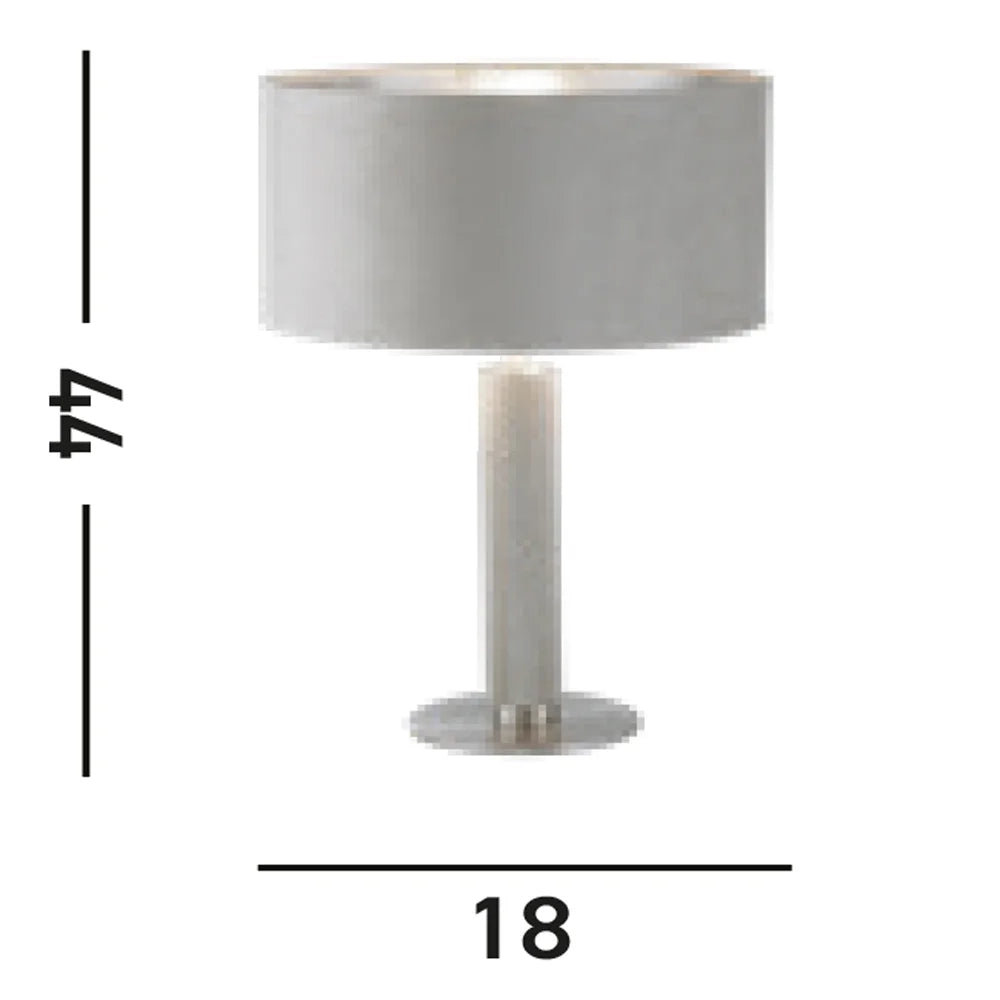 Lampada Scrivania Contemporanea Londra Acciaio Ottone Velluto Tortora 1 Luce E27
