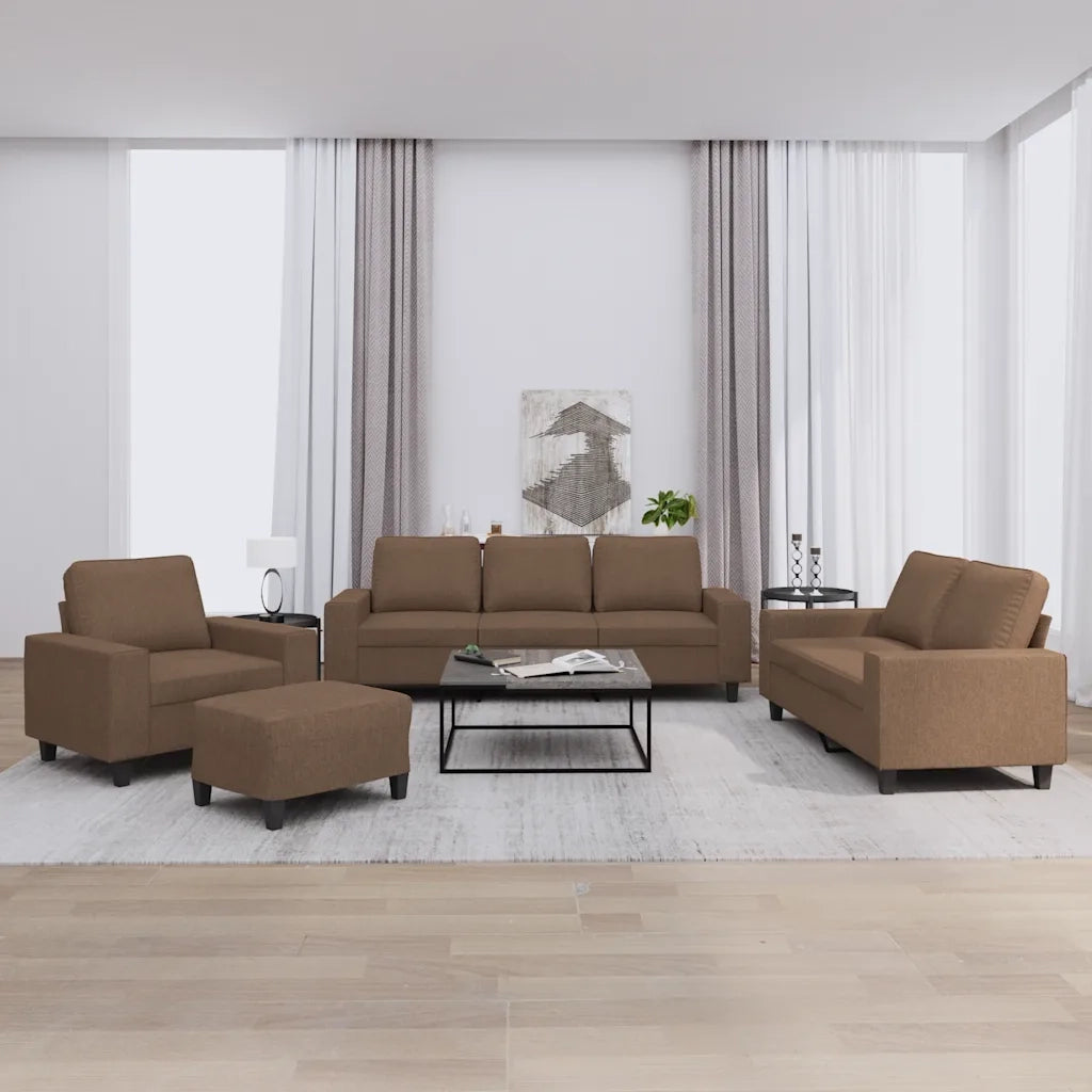 Set di Divani 4 pz Marrone in Tessuto 3201877