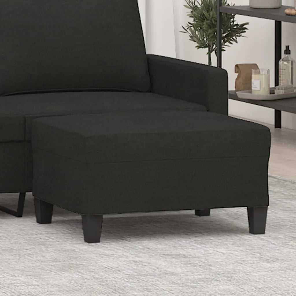 Poggiapiedi Nero 70x55x41 cm in Tessuto 349351