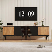 Mobile TV 160x36.5x45cm - Xylo - 4 Scomparti, 7 Piedi, Legno Naturale, fino a 65"
