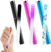Vijli per unghie in vetro 3 pezzi - vijli a doppia faccia con custodia - unghie naturali manicure - unghie per DIY - 15 x 15 cm