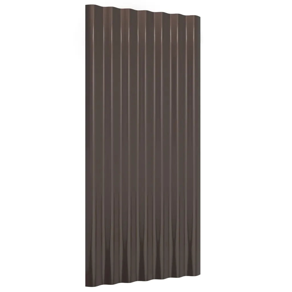 Pannelli Tetto 12pz Acciaio Zincato Marrone 80x36 cm 319135