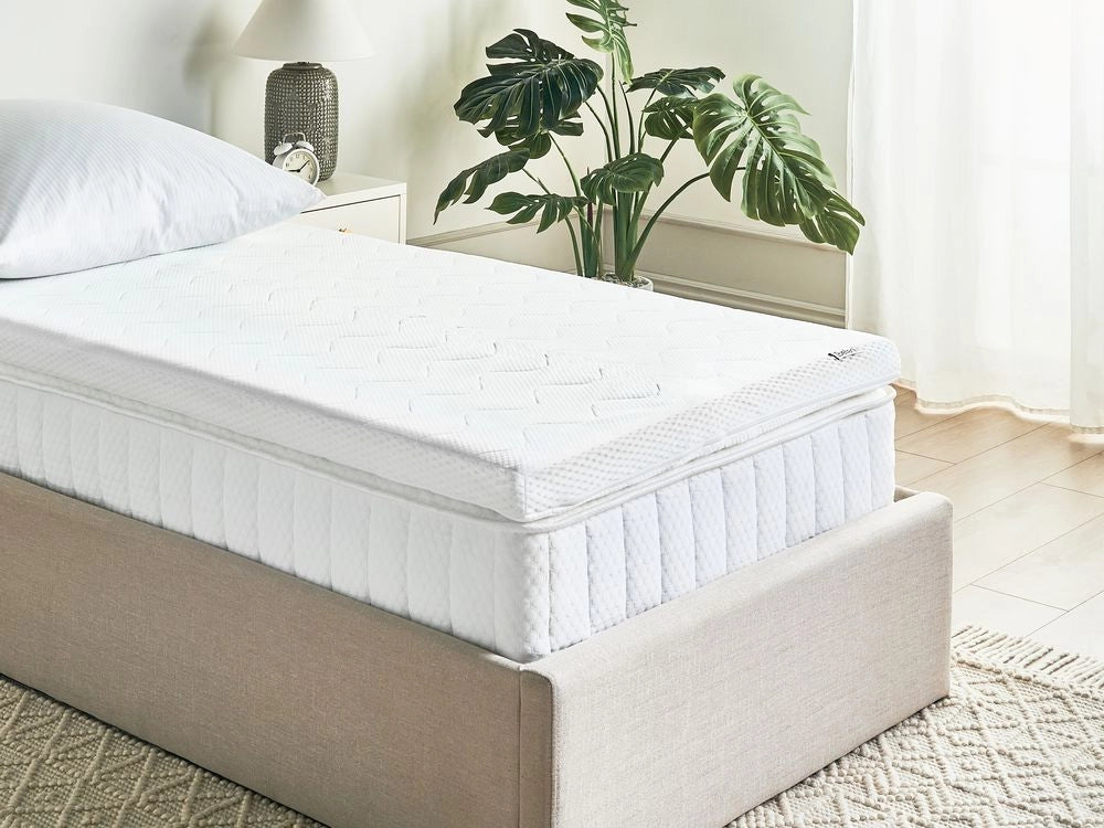 Coprimaterasso in schiuma di gel bianco 90 x 200 cm comfort morbidezza