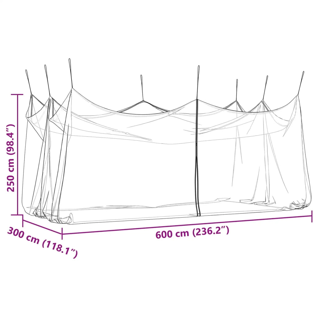 Zanzariera da giardino 156 Mesh Nero 3 x 6 x 2,5 m Poliestere 42033537