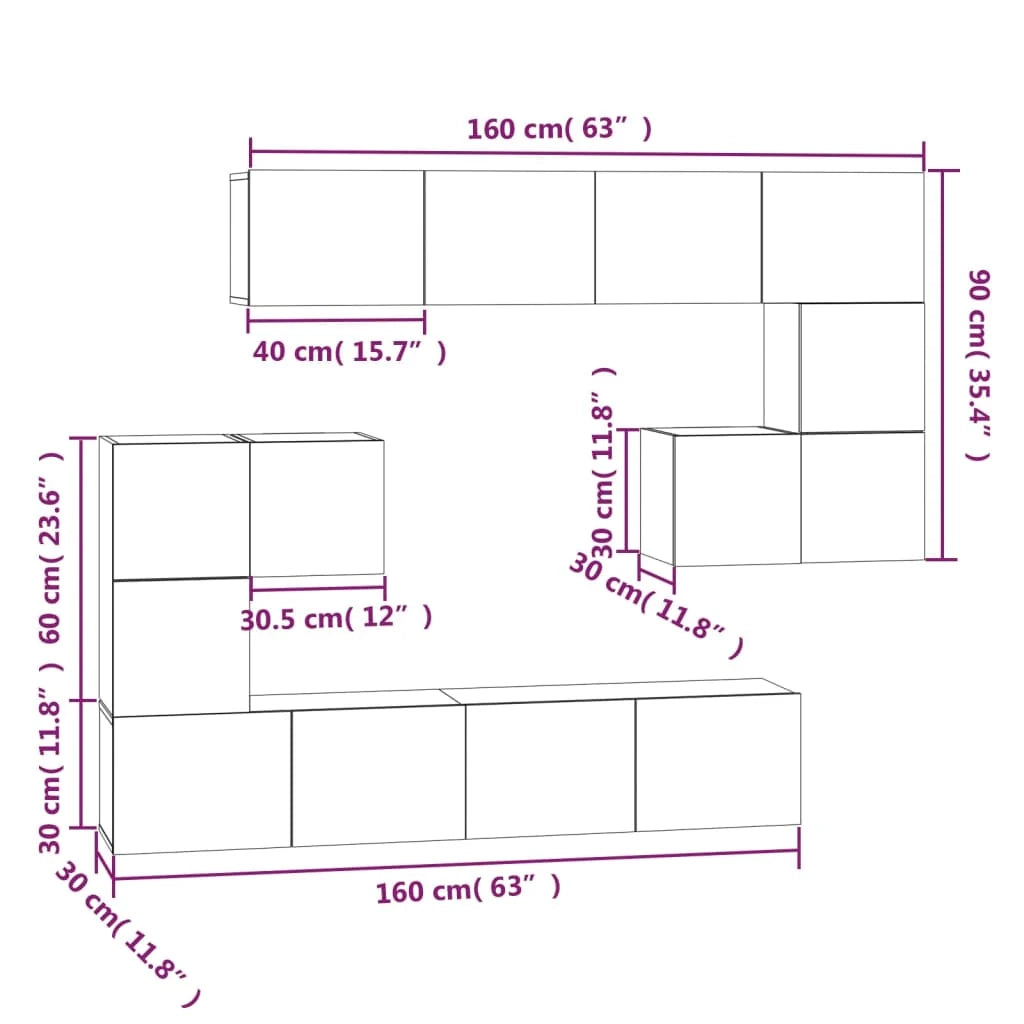 Porta TV multimediale scaffale per televisione credenza per televisione sala da pranzo soggiorno camera da letto a parete rovere Sonoma derivati ​​del legno marrone 02_0028168