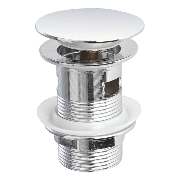 Piletta di scarico universale click clack con troppopieno tappo cromato
