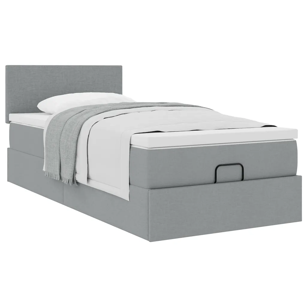 Struttura Letto Pouf con Materasso 90x190 cm in Tessuto 3311338
