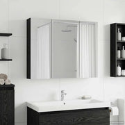 Mobiletto per specchio da bagno Rovere Nero 100 x 14,5 x 70 cm