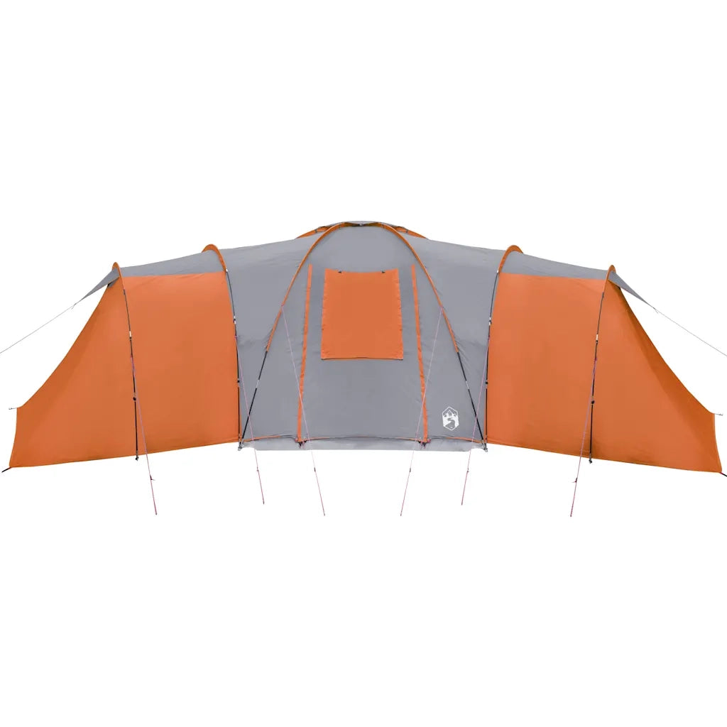 Tenda da Campeggio a Cupola 12 Persone Grigio e Arancione 94348