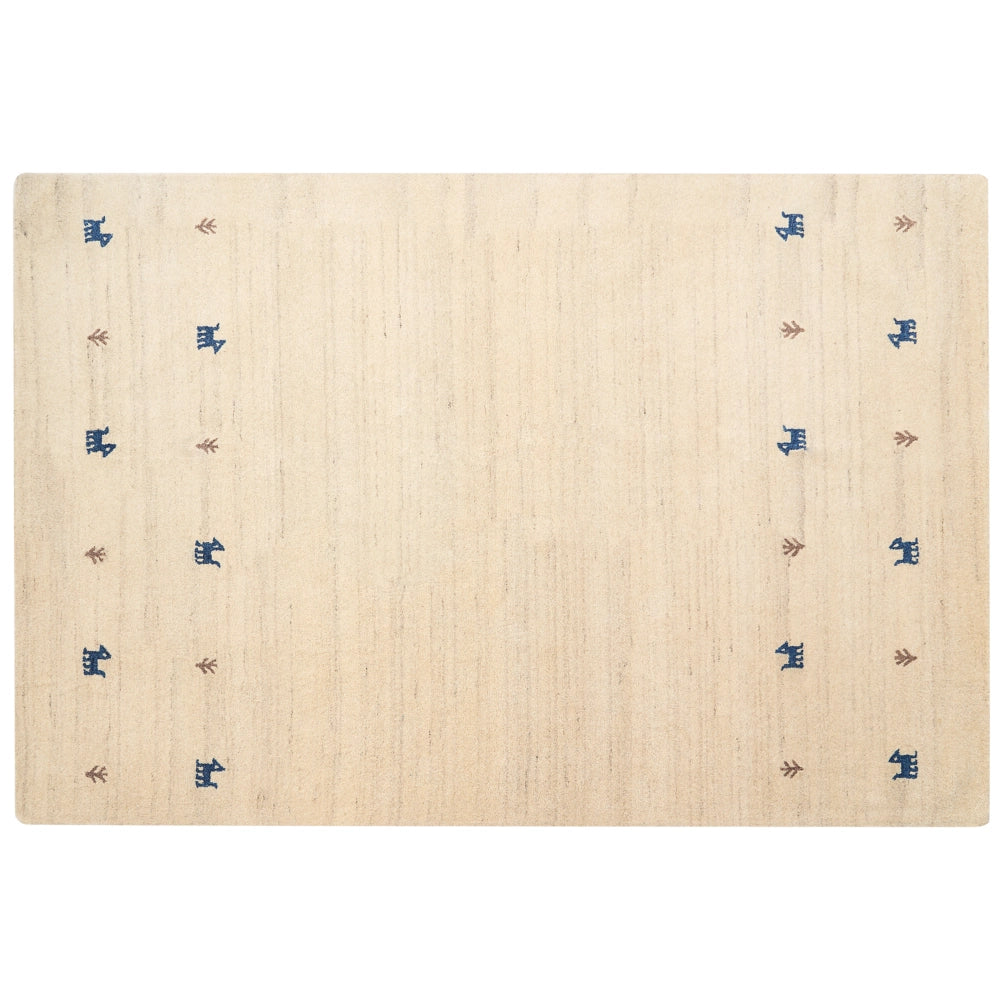 Tappeto Gabbeh per aree beige in lana 200 x 300 cm a pelo fitto Tradizionale rustico a tinta unita Stile