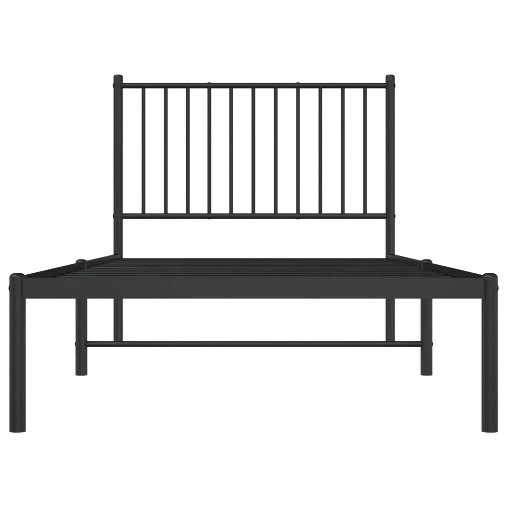 Giroletto con Testiera-Struttura Letto con testiera in Metallo Nero 90x200 cm 623565