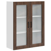 Pensile da cucina | Mobile in vetro da parete PORTO Rovere Marrone 80 x 31 x 100 cm