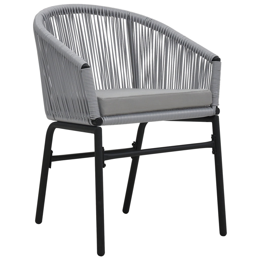 Set di 9 pezzi da pranzo da giardino grigio in polyrattan