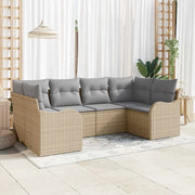 Set Divano da Giardino 6 pcs beige e grigio chiaro Poly Rattan 3354509