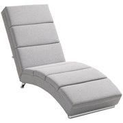 Poltrona Chaise Longue Reclinabile ¨C Zephmum ¨C Grigio Chiaro Tessuto Imbottito