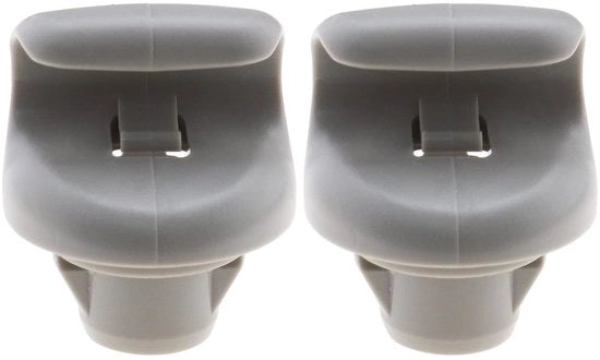 Clip per zonneklep 2 pezzi - Compatibile con Qashqai/Juke/Tiida/X-trail - Plastica - Grigio - Sostituisce 96409BC402/96409EA00A/96409CG000 - Clip per interno