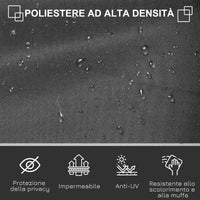 Frangivista da Giardino Estensibile 300x160A cm Poliestere Anti UV e Alluminio Grigio