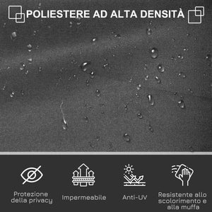 Frangivista da Giardino Estensibile 300x160A cm Poliestere Anti UV e Alluminio Grigio