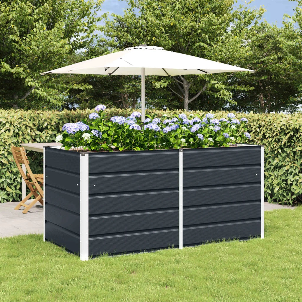 Fioriera-Vaso-Contenitore per Piante Antracite 160 x 80 x 75 cm Acciaio