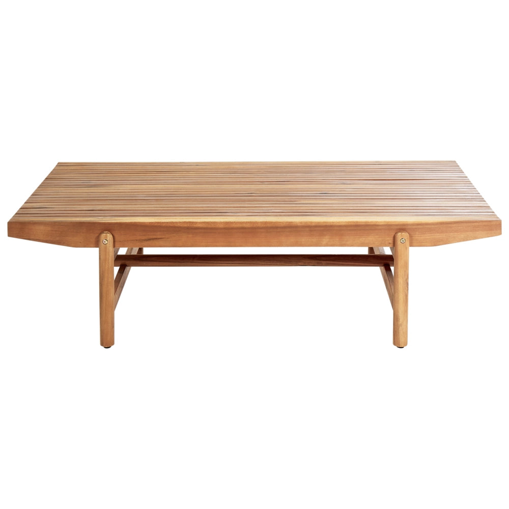 Tavolino da giardino in legno di acacia chiaro 145 x 79 cm Design rustico per esterni Patio Balcone