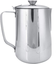 Tazza da caffè con becher per schiuma di latte e coperchio per arte del caffè - Acciaio inox - Ufficio cucina - 1000mL.