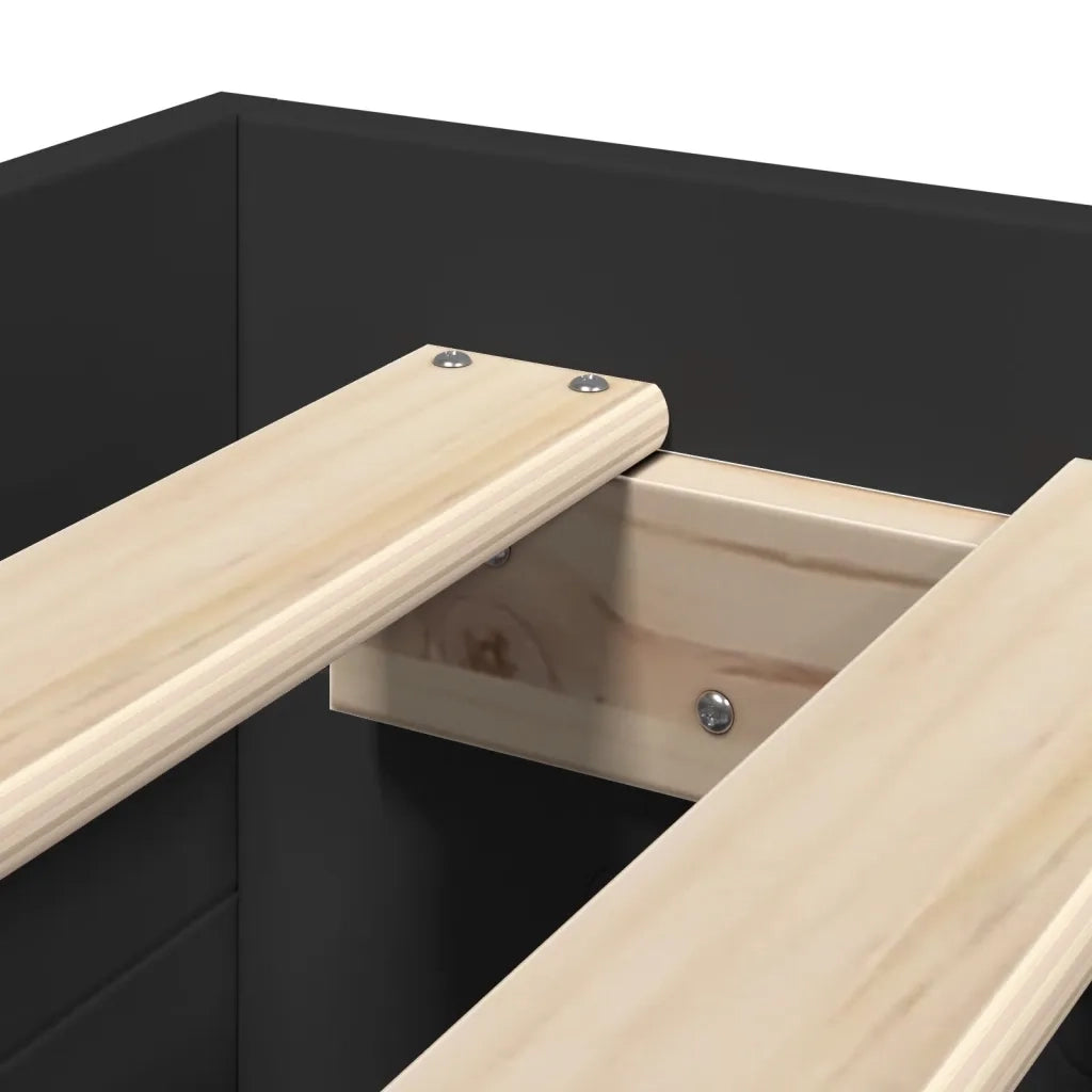 vidaXL Giroletto Nero 90x190 cm in Legno Multistrato
