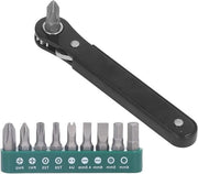 Set a rotazione miniaturizzato a 11 pezzi con meccanismo magnetico, righello a 16 denti e sistema di rotazione reversibile, adatto per la riparazione, 1/4 pollici, attrezzo miniaturizzato edc.