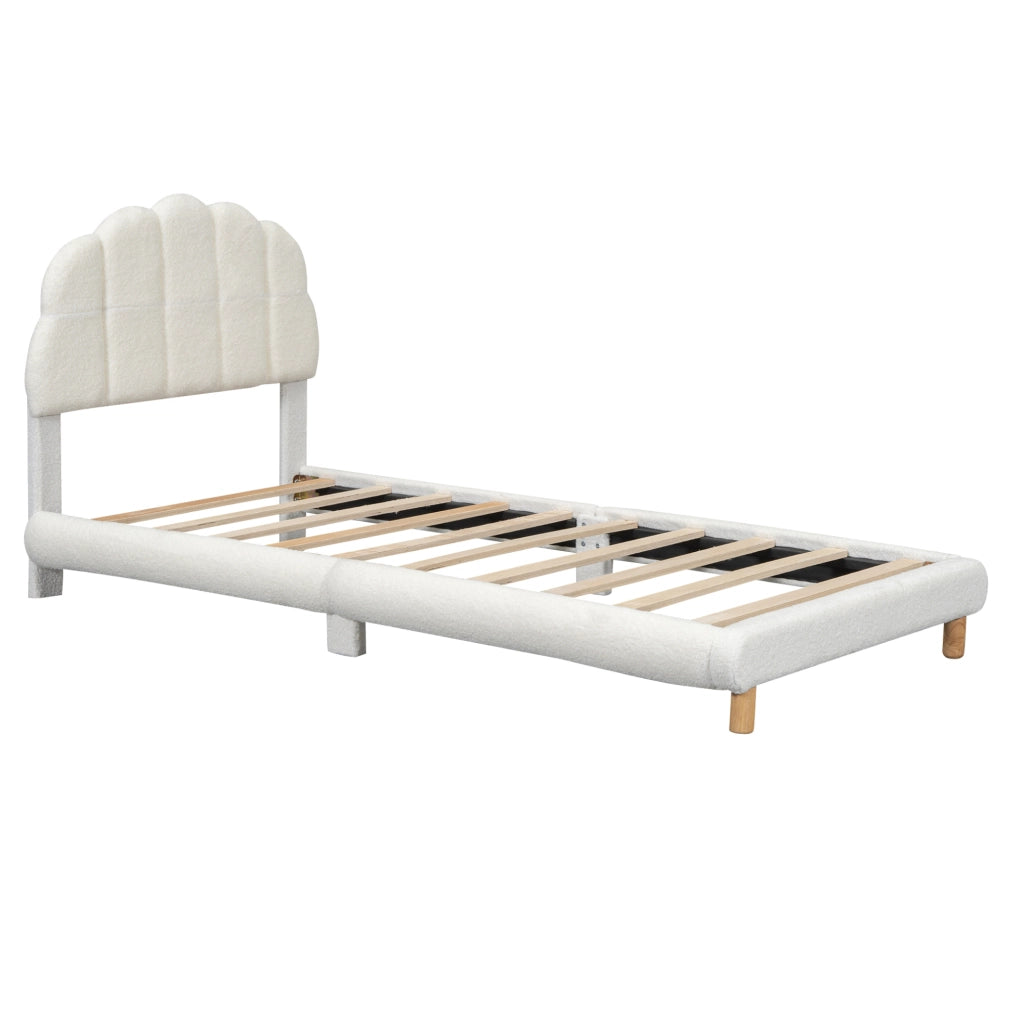 Letto per bambini 90x200 cm; testiera a fiore; peluche; bianco