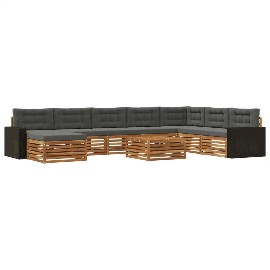 Set di divani da esterno 9 pz Naturale e Antracite 3383755