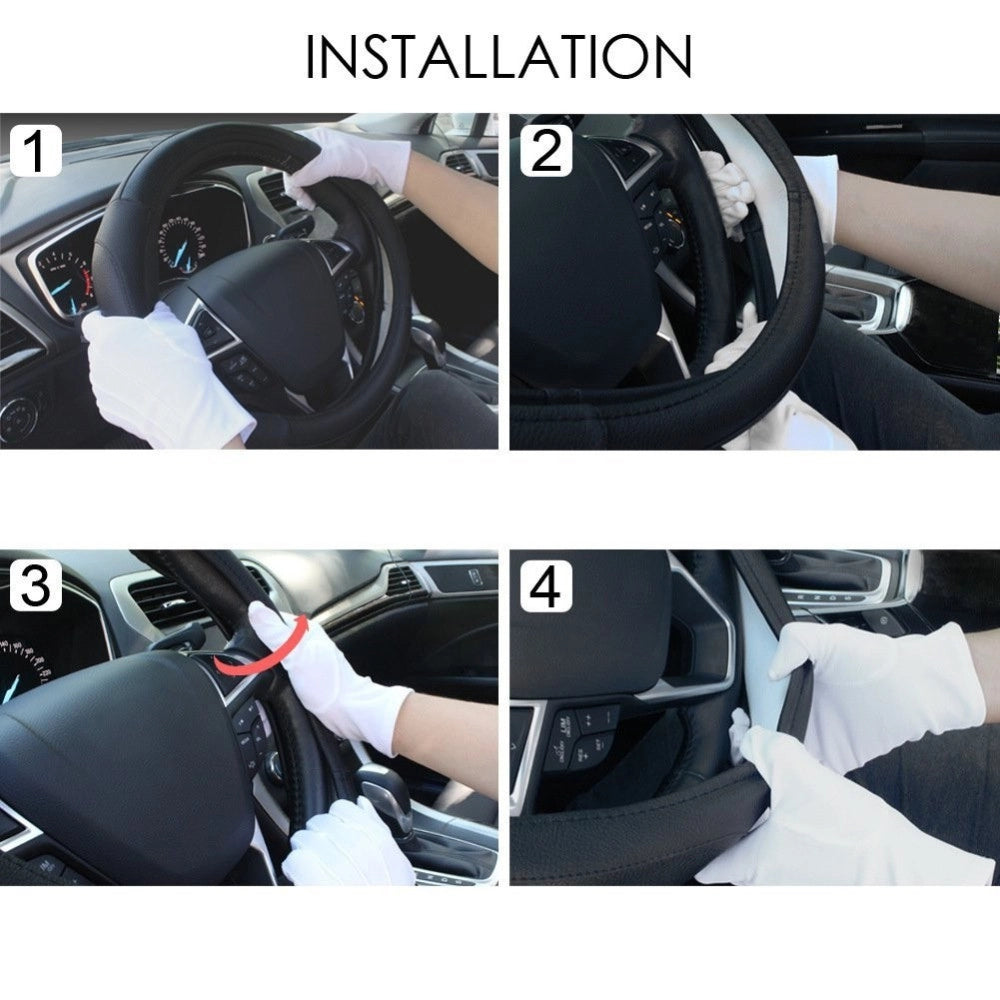 Trade Shop - Coprivolante Con Presa Comfort Per Volante Auto Nero In Gomma Diametro 38 Cm -