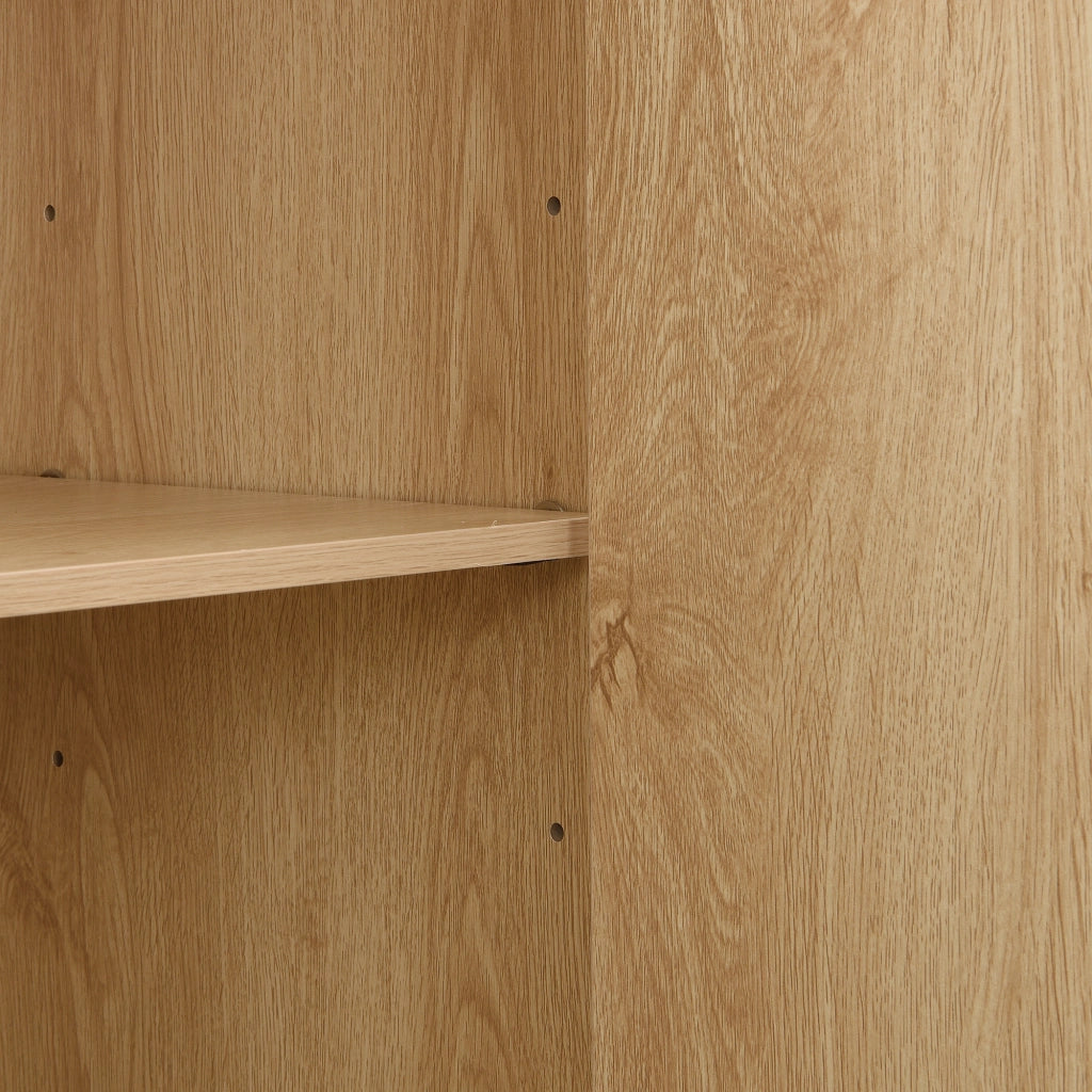 Credenza e madia a 4 ante con 2 vani interni e ripiani regolabili, per soggiorno e ingresso, naturale, 160 × 38 × 76 cm