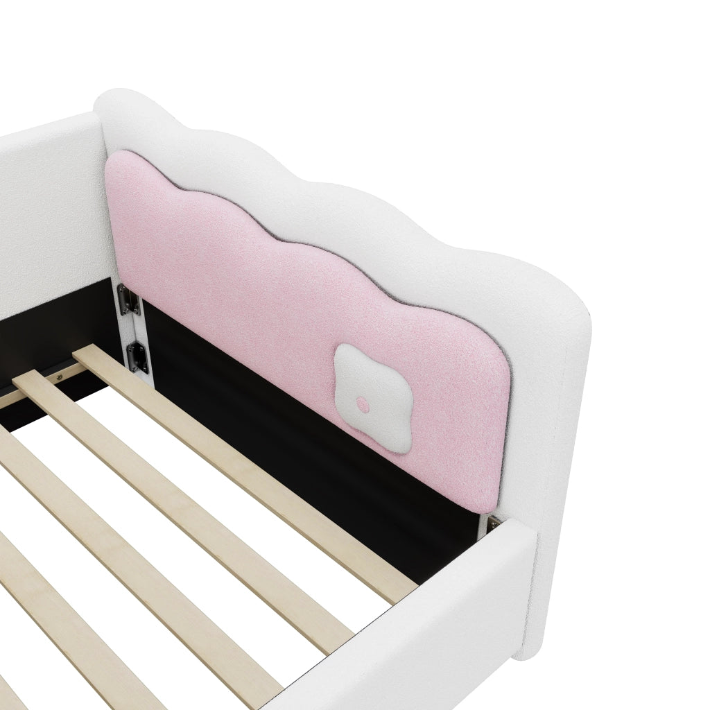 LETTO da giorno 90x200 cm Bianco con illuminazione LED