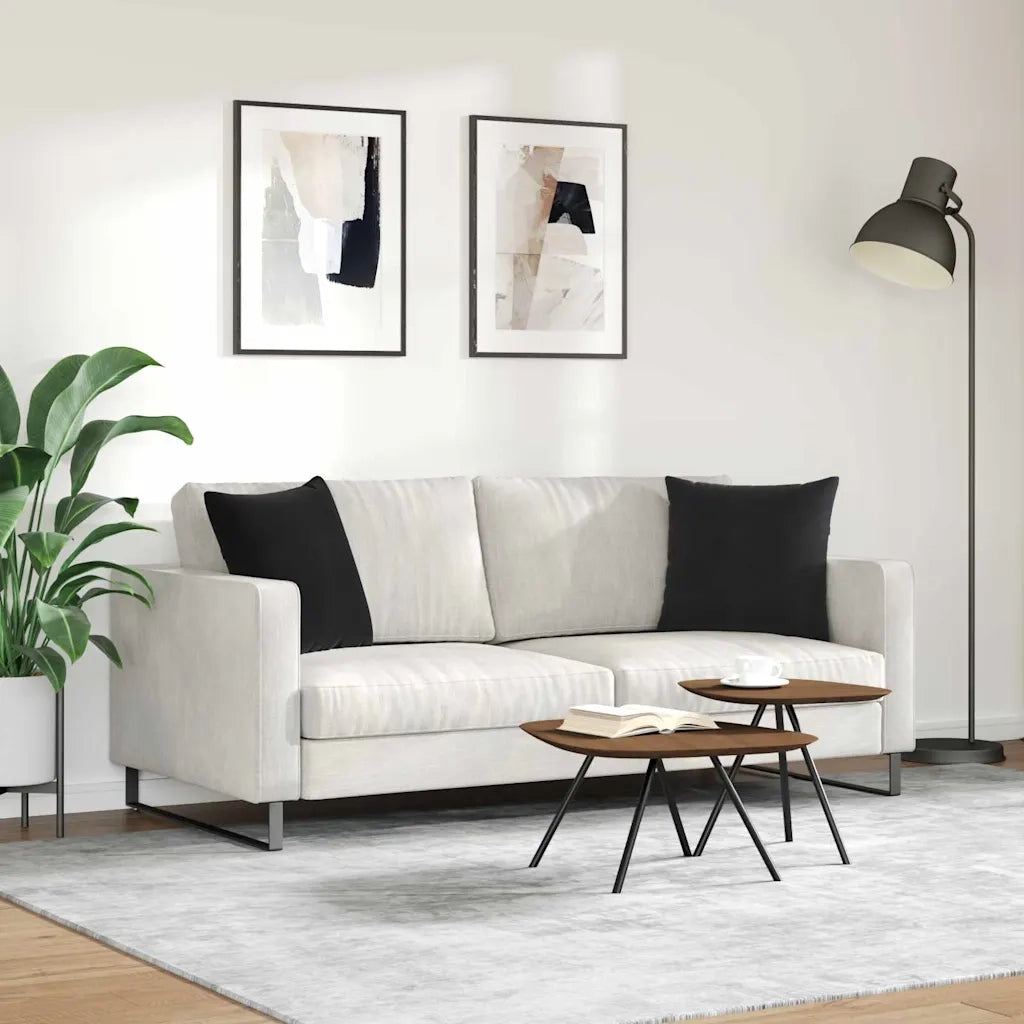 Cuscini da Divano 2 pz | Cuscini per sedie Nero 45 x 45 cm Tessuto in Cords