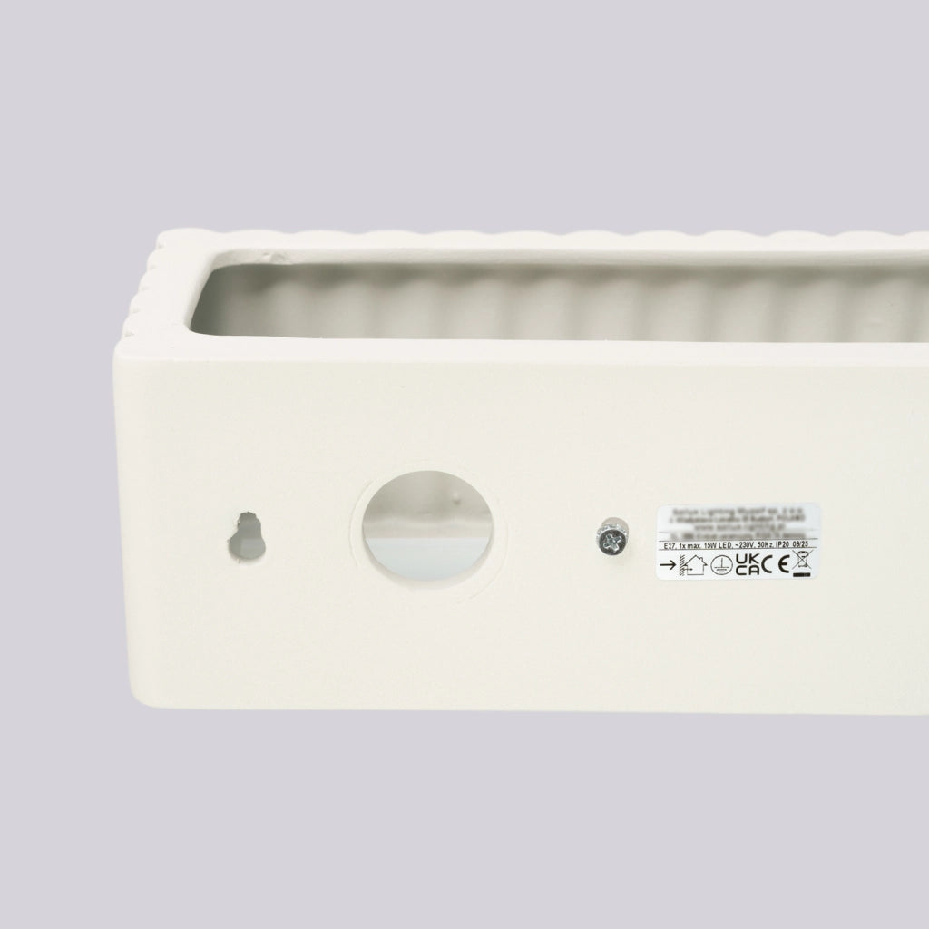 Applique ceramica beige rettangolare su/giù E27 SULKIO