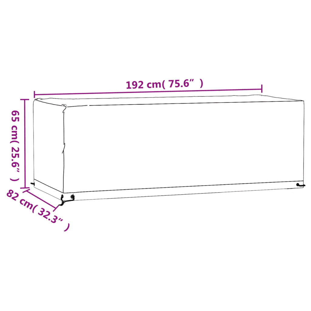 Copertura Mobili Giardino | Telone per mobili da esterni 8 Occhielli 192x82x65 cm Rettangolare