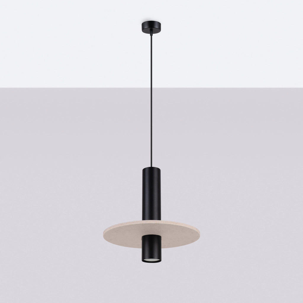 Lampada a sospensione PELTA 1 nero/beige