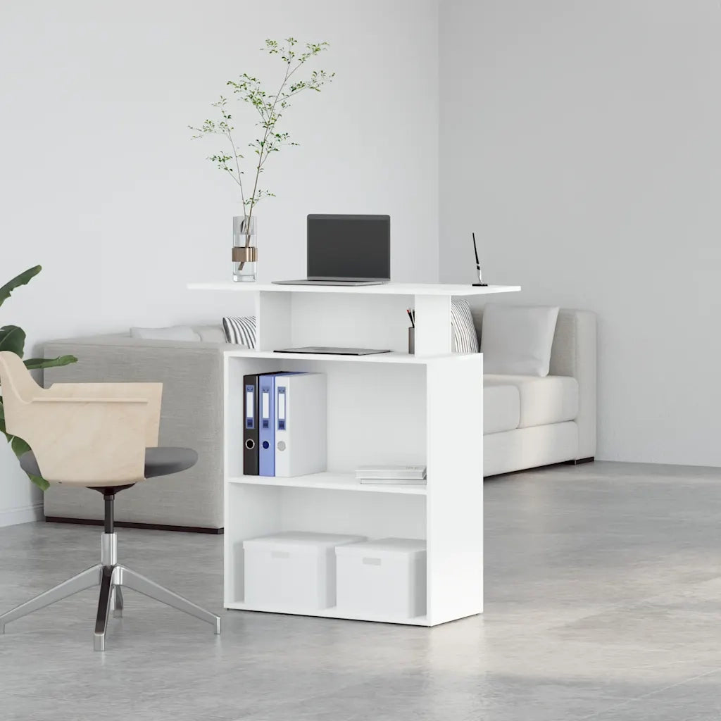 Banco Reception Bianco 100x40x104 cm in Legno Multistrato