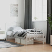 Giroletto con Testiera e Pediera Metallo Bianco 80x200 cmcod mxl 132237