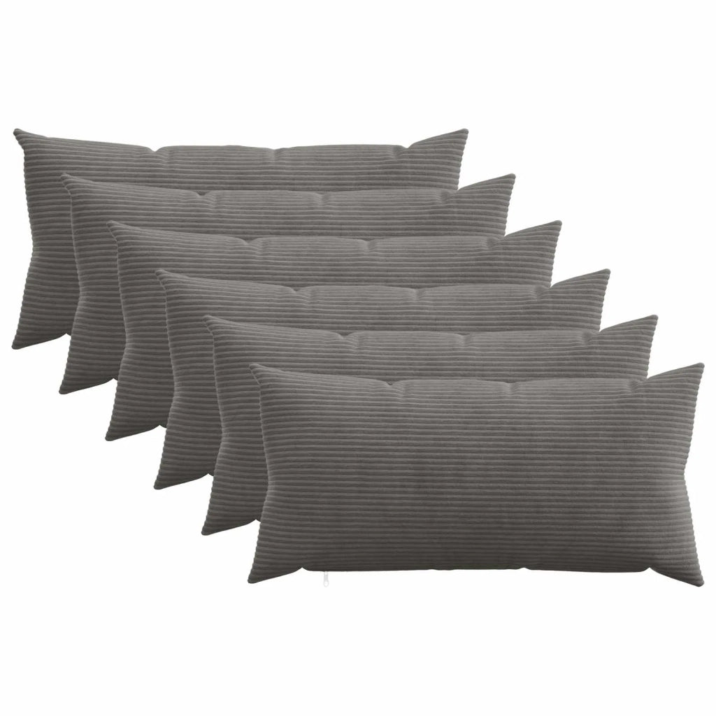 Federa 6 pcs HEERLEN Grigio Scuro 40 x 80 cm corduroy 909905