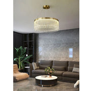 Trade Shop - Lampadario Led Sospensione Rotondo Con Cristalli In Acrilico Contemporaneo Lp-28 -