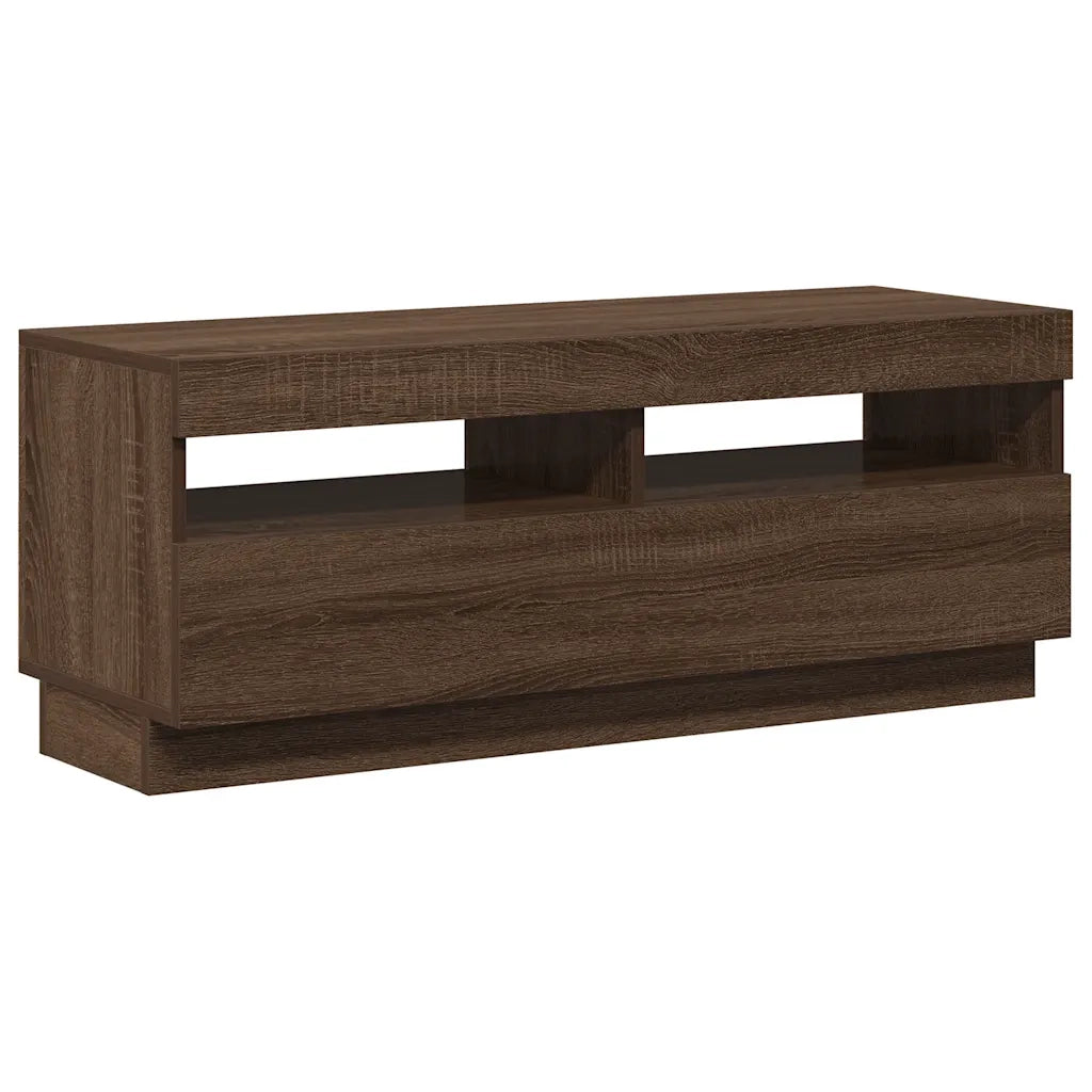 Mobile Porta TV con Luci LED Rovere Marrone 100x35x40 cm 815722