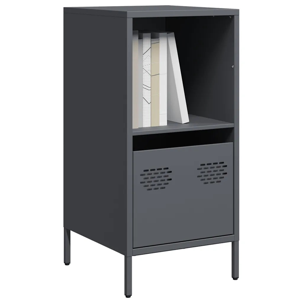 Credenza | Madia | Buffet da pranzo | Armadio da pranzo Antracite 35x39x73,5 cm in Acciaio Laminato a Freddo