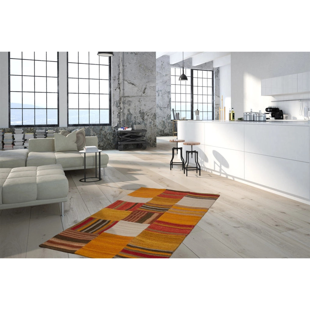 Tappeto Kilim Intenso Terra Multi in Lana e Cotone