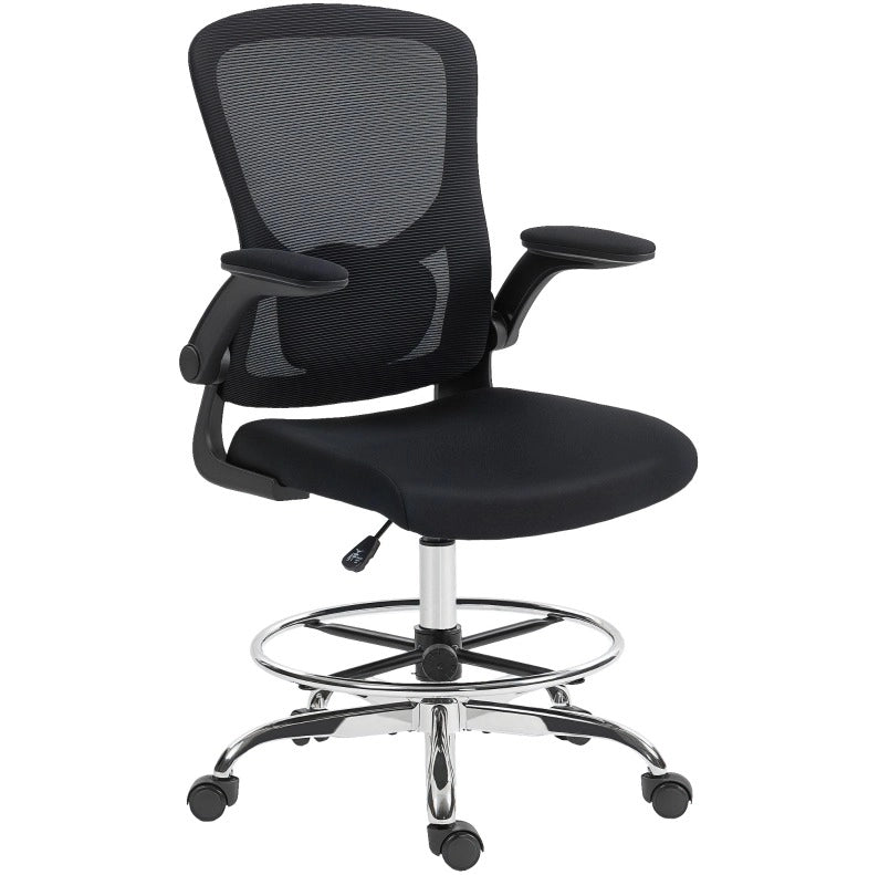 Sedia ergonomica nera con supporto lombare 4D